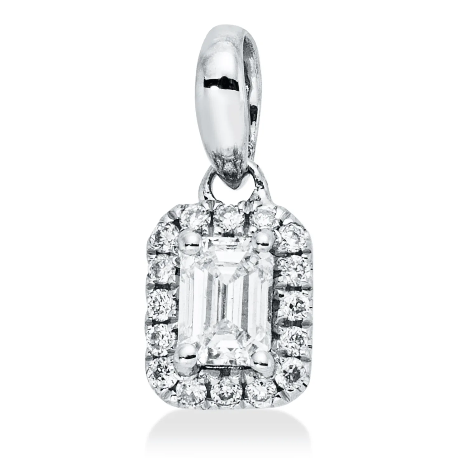 Anhänger aus 750 Gold Weißgold 17 Diamanten 0,15ct TW-SI 9x4mm