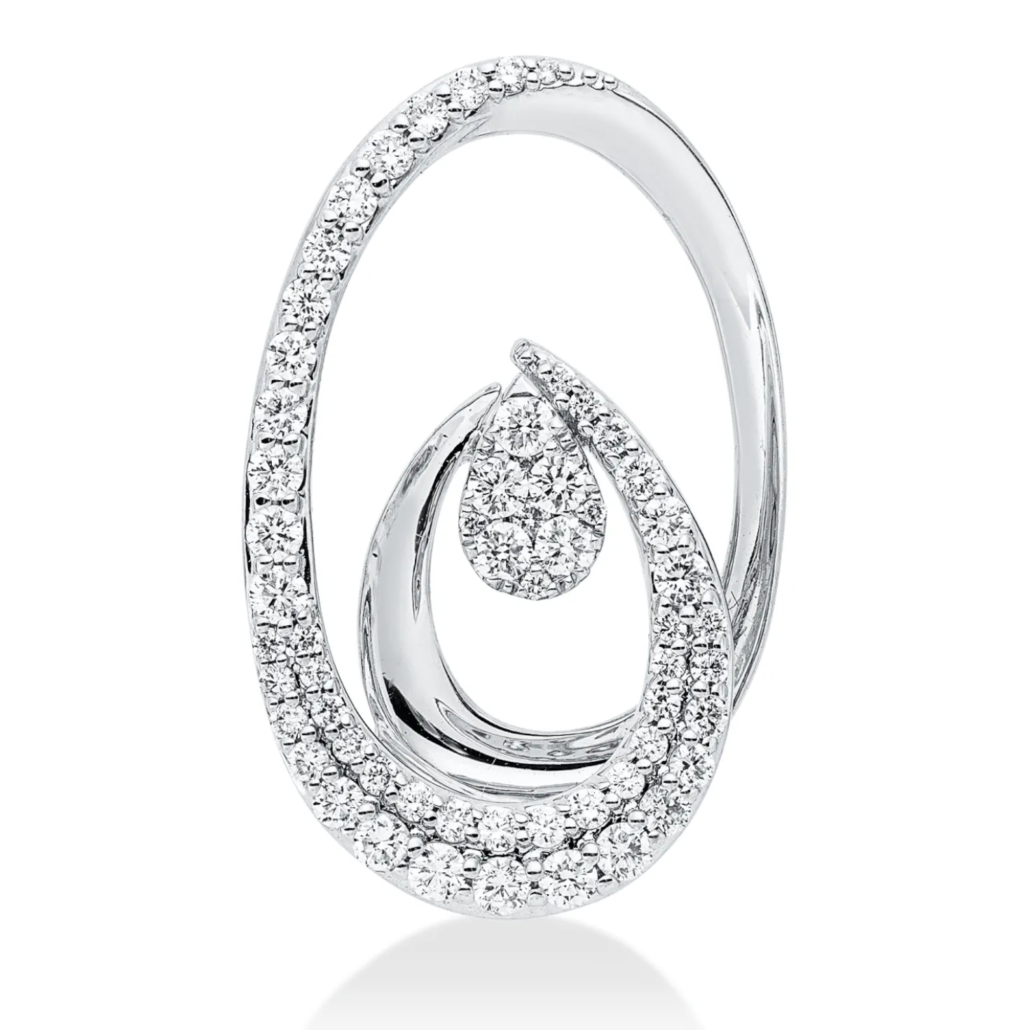 Anhänger aus 750 Gold Weißgold 59 Diamanten 0,62ct TW-SI 25,2x16mm