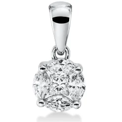 Anhänger aus 750 Gold Weißgold 5 Diamanten 0,26ct TW-SI 11,4x5,1mm mit Öse
