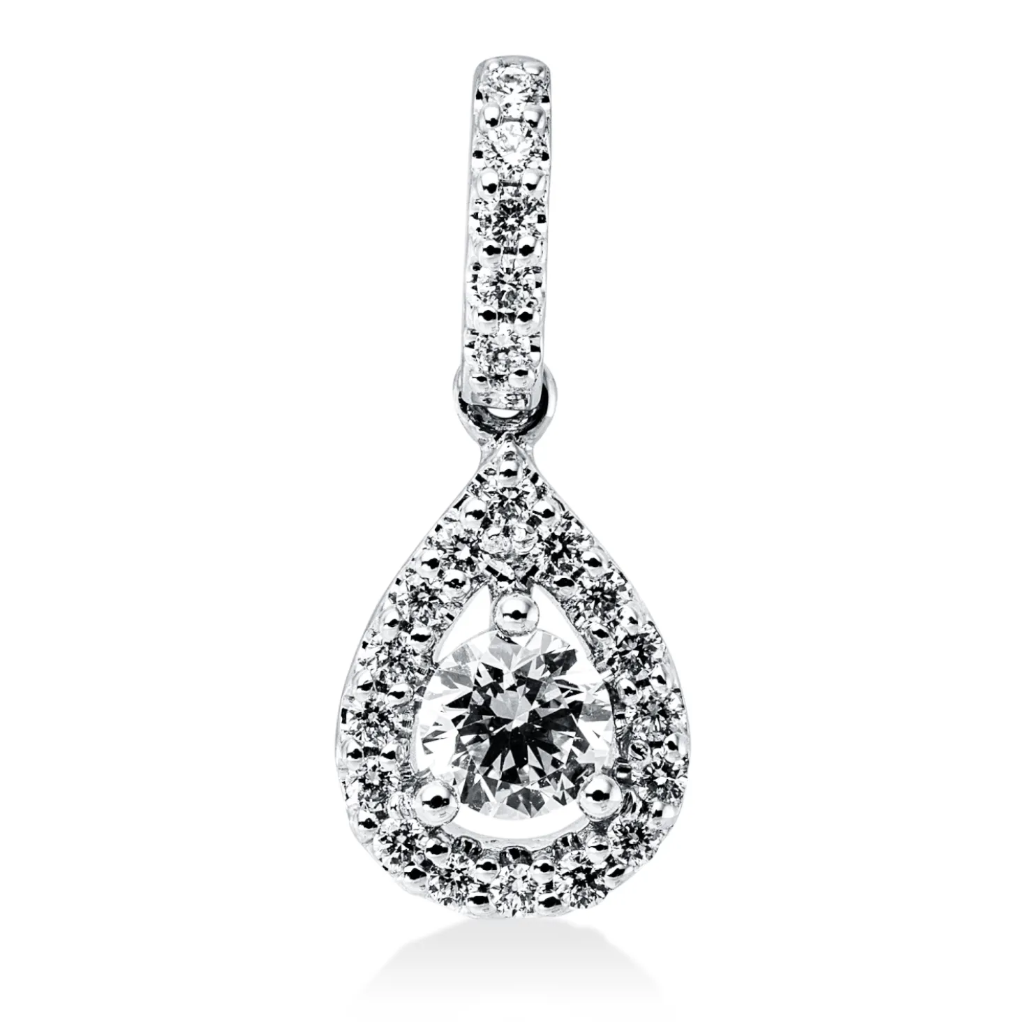 Anhänger aus 750 Gold Weißgold 22 Diamanten 0,24ct TW-SI 15,1x6,3mm mit Öse