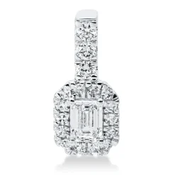 Anhänger aus 750 Gold Weißgold 18 Diamanten 0,43ct TW-SI 14x6,3mm mit Öse