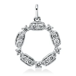 Anhänger aus 750 Gold Weißgold 15 Diamanten 0,26ct TW-SI 18x13,3mm mit Öse
