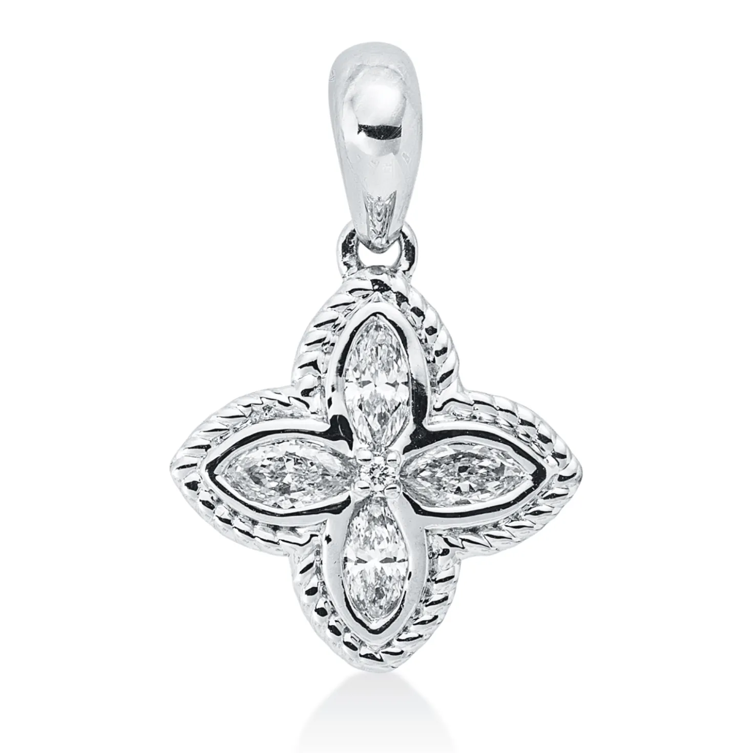 Anhänger aus 750 Gold Weißgold 5 Diamanten 0,3ct TW-SI 18,3x11,9mm mit Öse