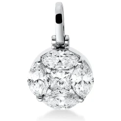 Anhänger aus 750 Gold Weißgold 5 Diamanten 0,71ct TW-VSI/SI 14,9x9mm mit Öse