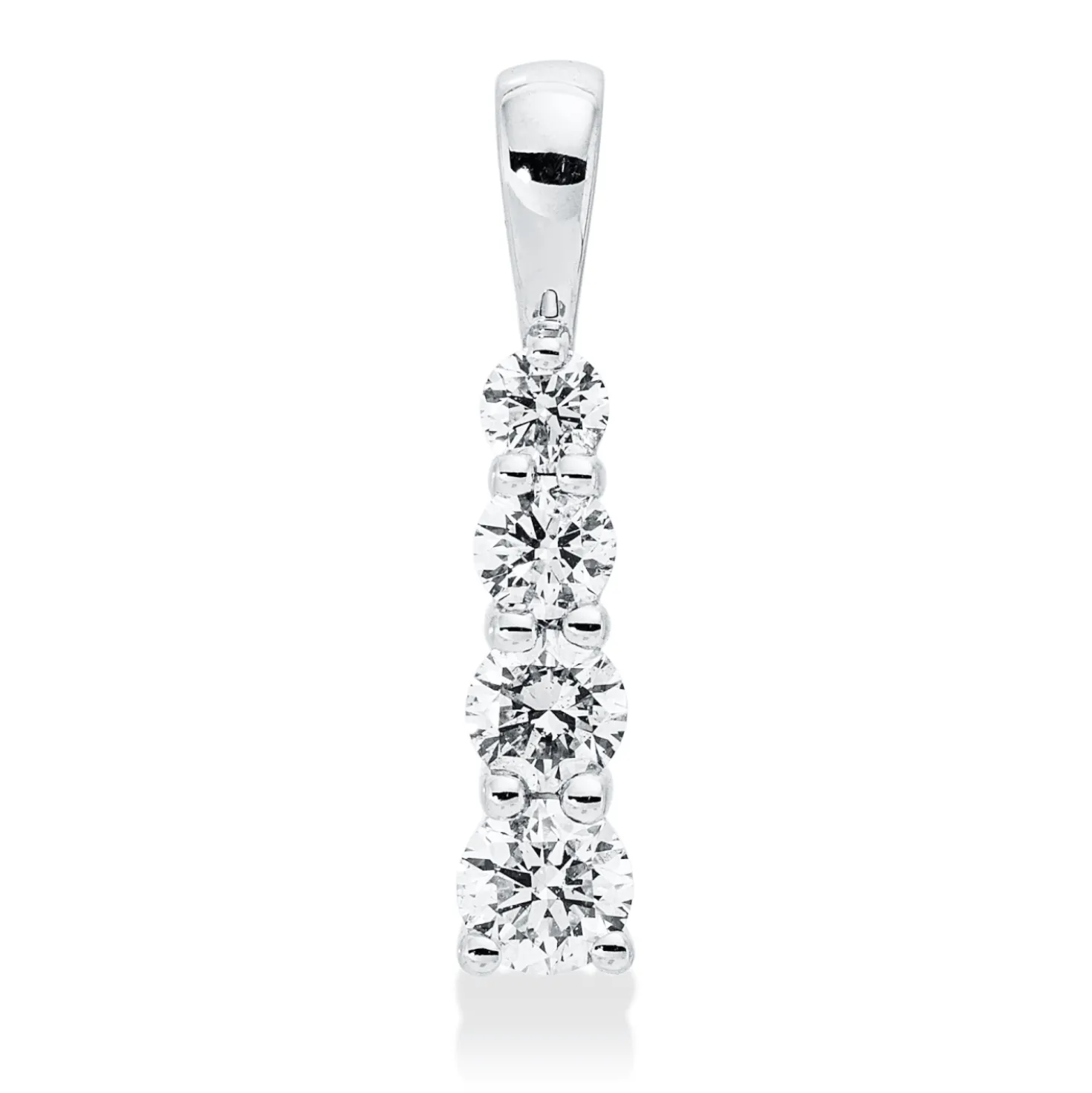 Anhänger aus 585 Gold Weißgold 4 Diamanten 0,34ct W-SI 16,5x3mm