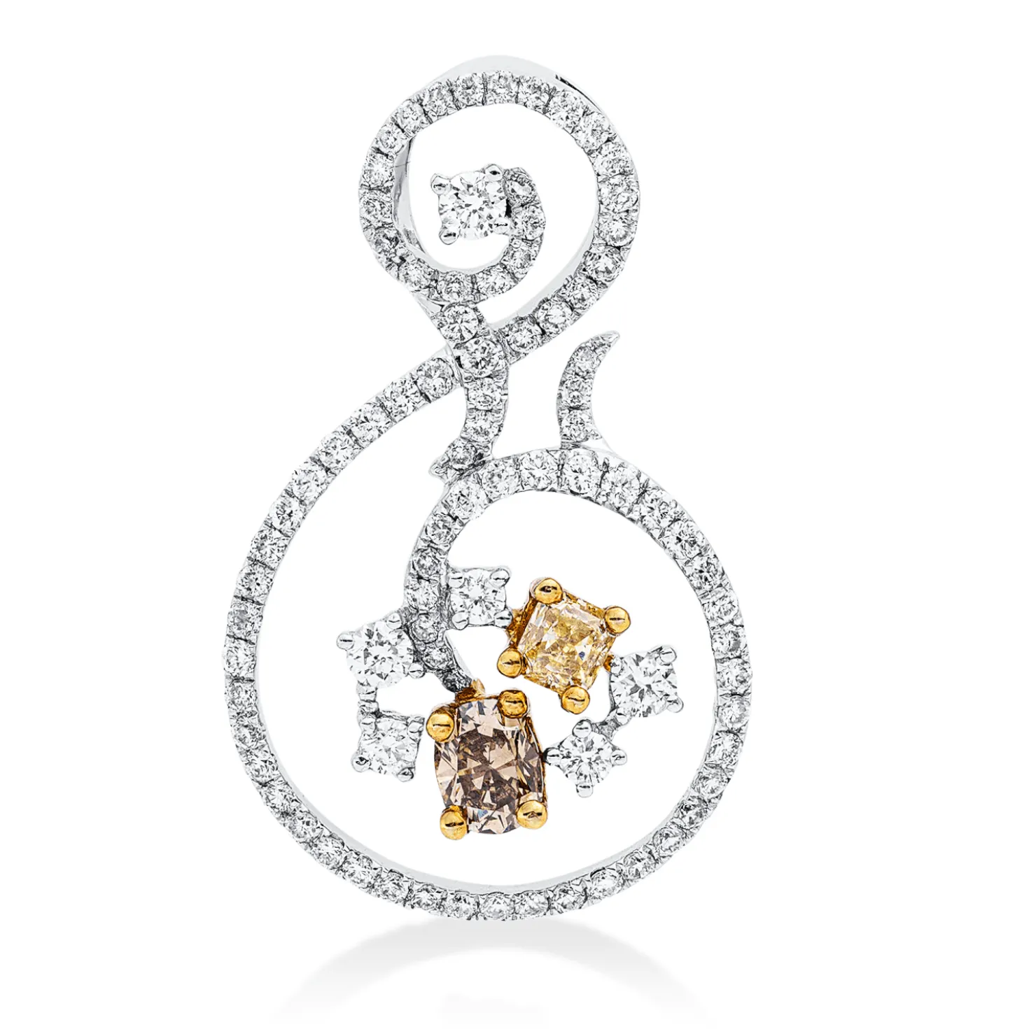 Anhänger aus 750 Gold Weißgold 87 Diamanten 1,16ct 27,9x17,1mm