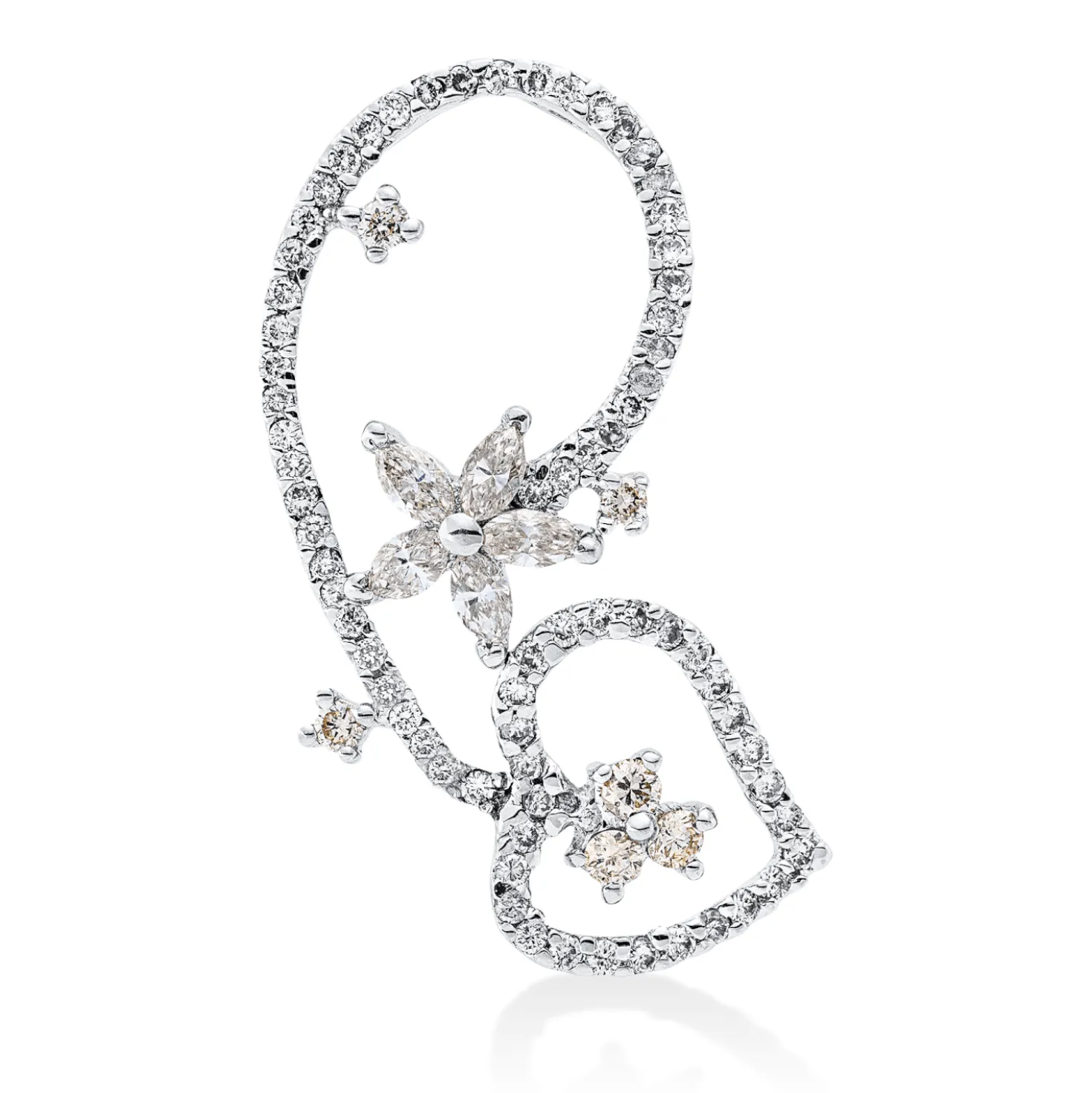Anhänger aus 750 Gold Weißgold 81 Diamanten 0,97ct 32x22,5mm