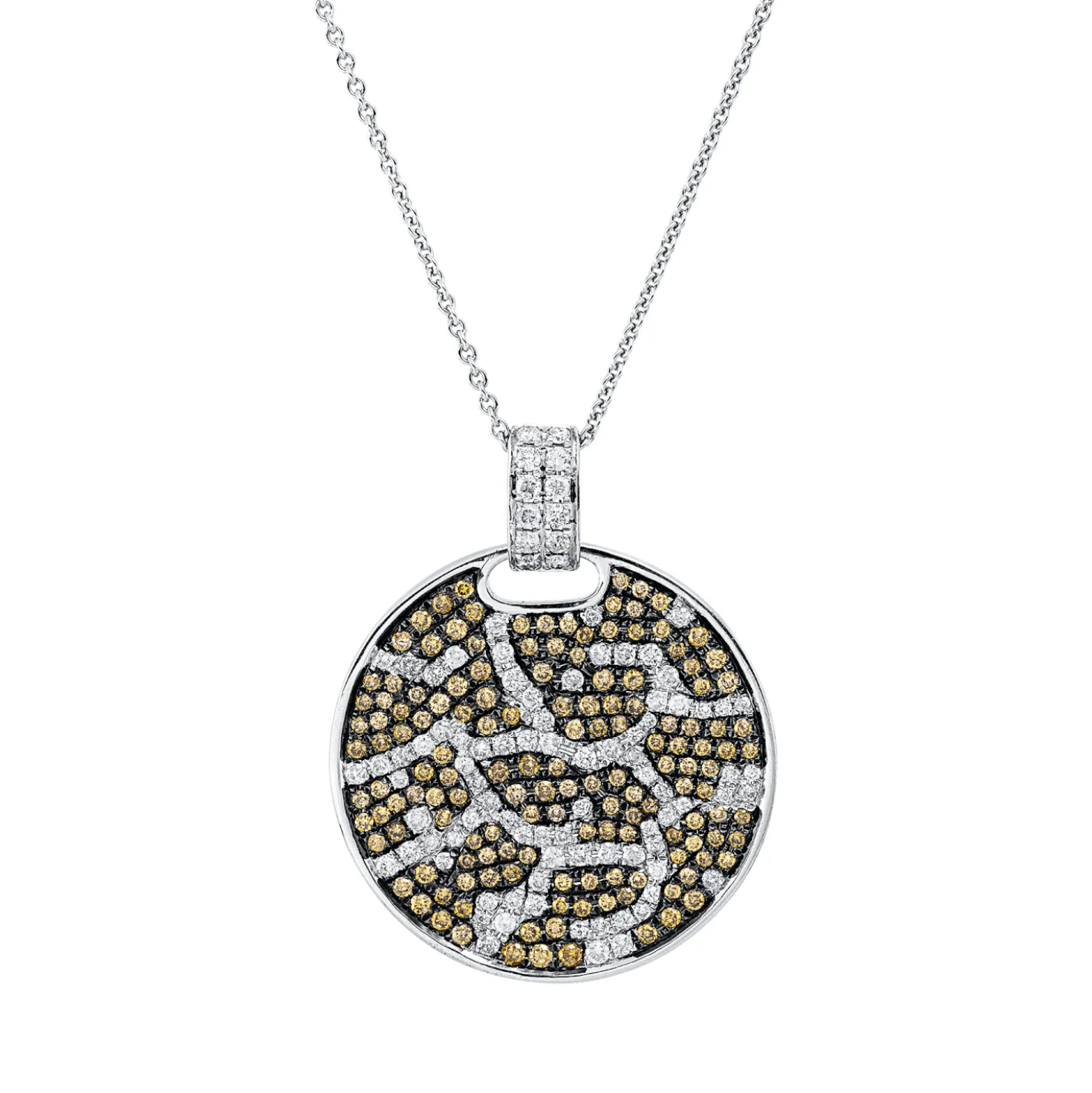 Anhänger aus 750 Gold Weißgold 241 Diamanten 1,51ct 20,6x13,7mm