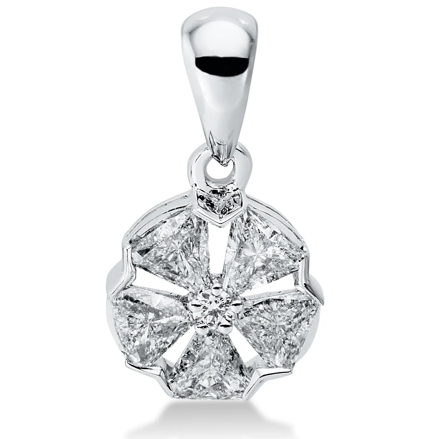 Anhänger aus 750 Gold Weißgold 6 Diamanten 0,31ct 13x7,3mm mit Öse