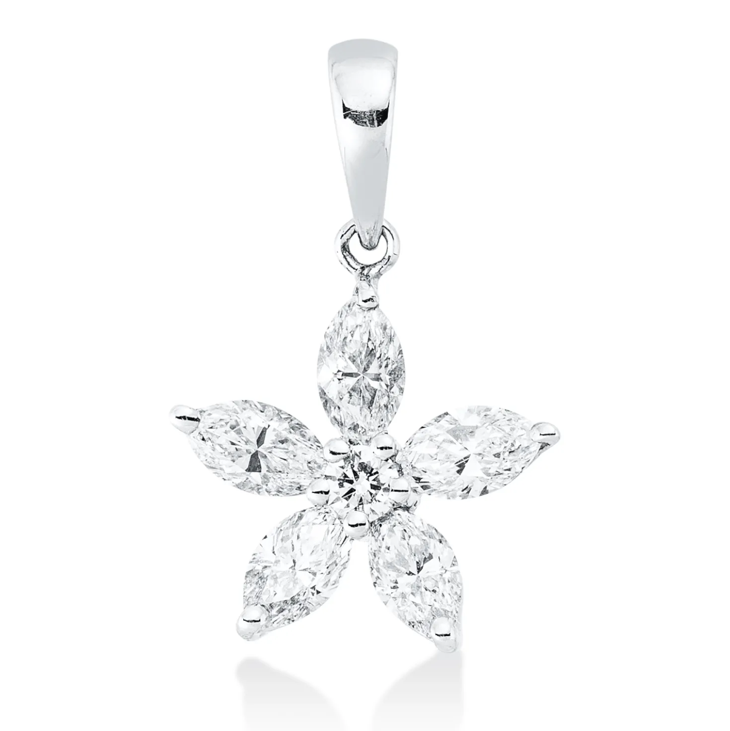 Anhänger aus 750 Gold Weißgold 6 Diamanten 0,65ct 17,3x11,4mm mit Öse