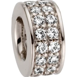 Anhänger aus 585 Gold Weißgold mit 32 Diamanten 0,25ct Rund Ø 7,5mm