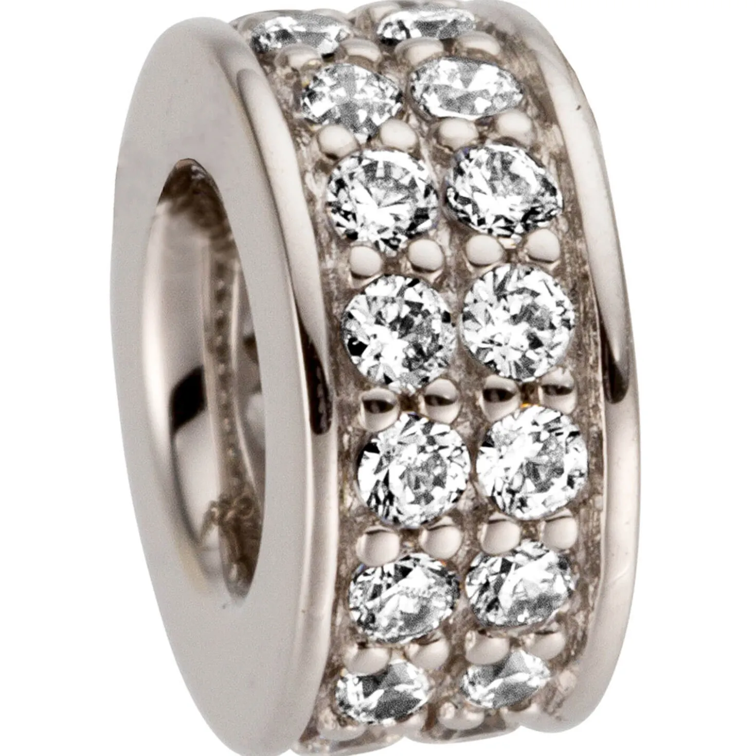 Anhänger aus 585 Gold Weißgold mit 32 Diamanten 0,25ct Rund Ø 7,5mm