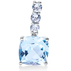 Anhänger aus 750 Gold Weißgold 4 Topase 4,9ct skyblue 20,1x9mm mit Öse
