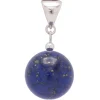 Anhänger aus Lapis-Lazuli & 925 Silber Kugel glatt dunkel-blau Halsschmuck