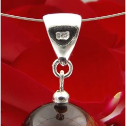 Anhänger aus rotem Tigerauge & 925 Silber, Ø16mm, rot-braun