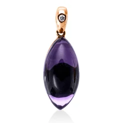 Anhänger aus 585 Rotgold Amethyst 6,26ct lila Brillant 0,01ct TW-SI 23x8,3mm