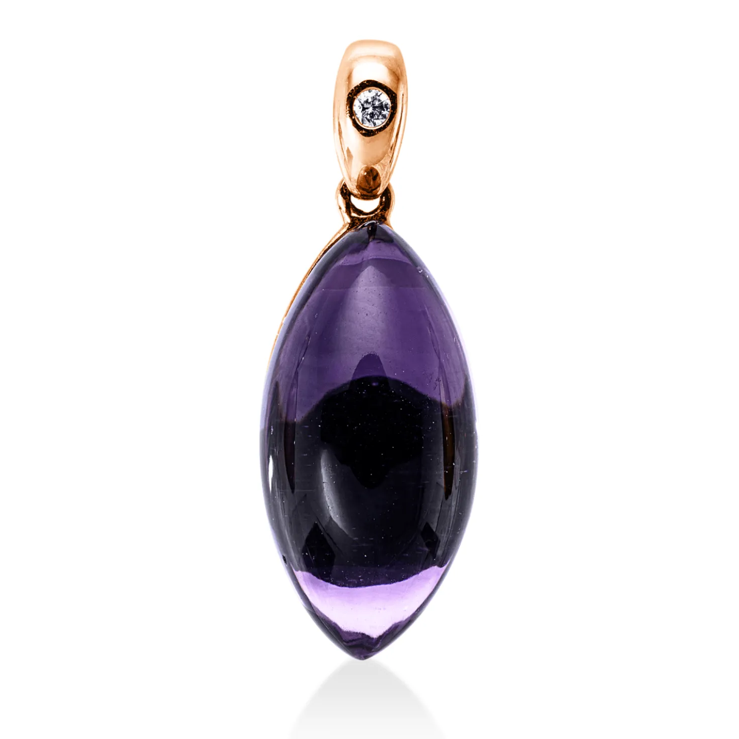 Anhänger aus 585 Rotgold Amethyst 6,26ct lila Brillant 0,01ct TW-SI 23x8,3mm