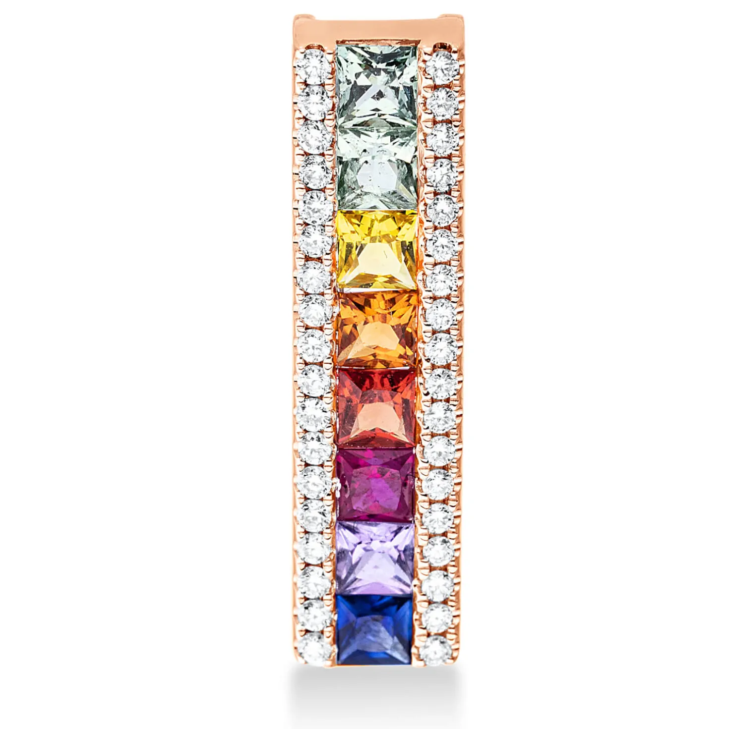 Anhänger aus 750 Rotgold 8 Saphire 0,87ct mehrfarbig 36 Brillanten 0,14ct TW-SI