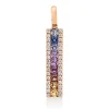 Anhänger aus 750 Rotgold 9 Saphire 0,47ct mehrfarbig 32 Brillanten 0,14ct TW-SI