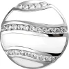 Anhänger aus 925 Silber mit 24 weißen Zirkonia & Emaille-Einlagen weiß rund
