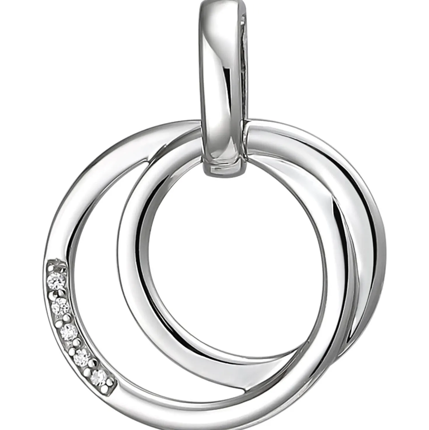 Anhänger aus 925 Silber mit 5 Zirkonia Silberanhänger Halsschmuck Kreise