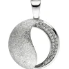 Anhänger aus 925 Silber mit 30 Zirkonia weiß Halsschmuck eismatt & glänzend