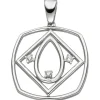 Anhänger aus 925 Silber mit 3 Zirkonia weiß Halsschmuck rhodiniert