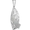 Anhänger aus 925 Silber 10,6x28,7mm teilmattiert gehämmert Halsschmuck