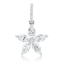 Anhänger aus 750 Weißgold 14 Diamanten Fanatsy-Schliff 0,71ct TW-SI 18x11,6mm