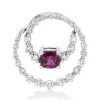 Anhänger aus 750 Weißgold Rubin 0,65ct rot 30 Brillanten 0,56ct TW-SI 17,5x17,3mm