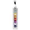 Anhänger aus 750 Weißgold 8 Saphire 0,81ct mehrfarbig 34 Brillanten 0,12ct TW-SI