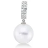 Anhänger aus 750 Weißgold Südsee-Perle 12mm weiß 14 Brillanten 0,14ct TW-SI