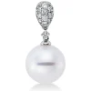Anhänger aus 750 Weißgold Südsee-Perle 11mm weiß 12 Brillanten 0,19ct W-SI
