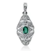 Anhänger aus 750 Weißgold Smaragd 0,13ct grün 27 Brillanten 0,12ct I-SI/PI