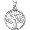 Anhänger Baum aus 925 Silber Silberanhänger Halsschmuck teilmattiert rhodiniert