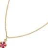 Anhänger Blume Blümchen aus 333 Gold Gelbgold rot pink lackiert Kinder