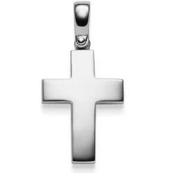 Anhänger breiter Kreuz 30x14,5mm 585 Gold Weißgold schlicht massiv Halsschmuck