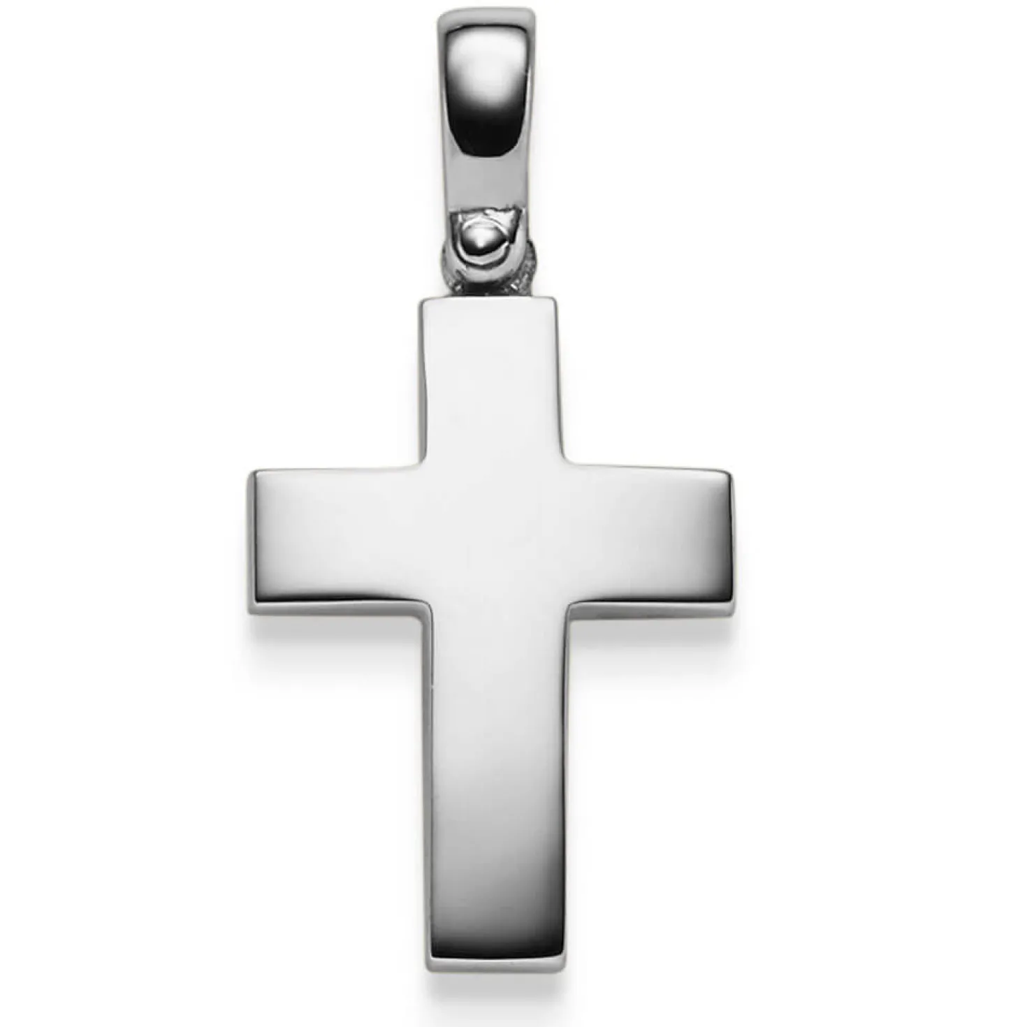 Anhänger breiter Kreuz 30x14,5mm 585 Gold Weißgold schlicht massiv Halsschmuck