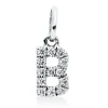 Anhänger Buchstabe B aus 750 Weißgold 13 Brillanten 0,06ct W-SI 10,5x3,7mm