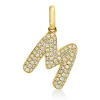 Anhänger Buchstabe M aus 750 Gelbgold 83 Brillanten 0,13ct W-SI 15,5x10,8mm