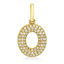 Anhänger Buchstabe O aus 750 Gelbgold 73 Brillanten 0,53ct W-SI 14x7,7mm