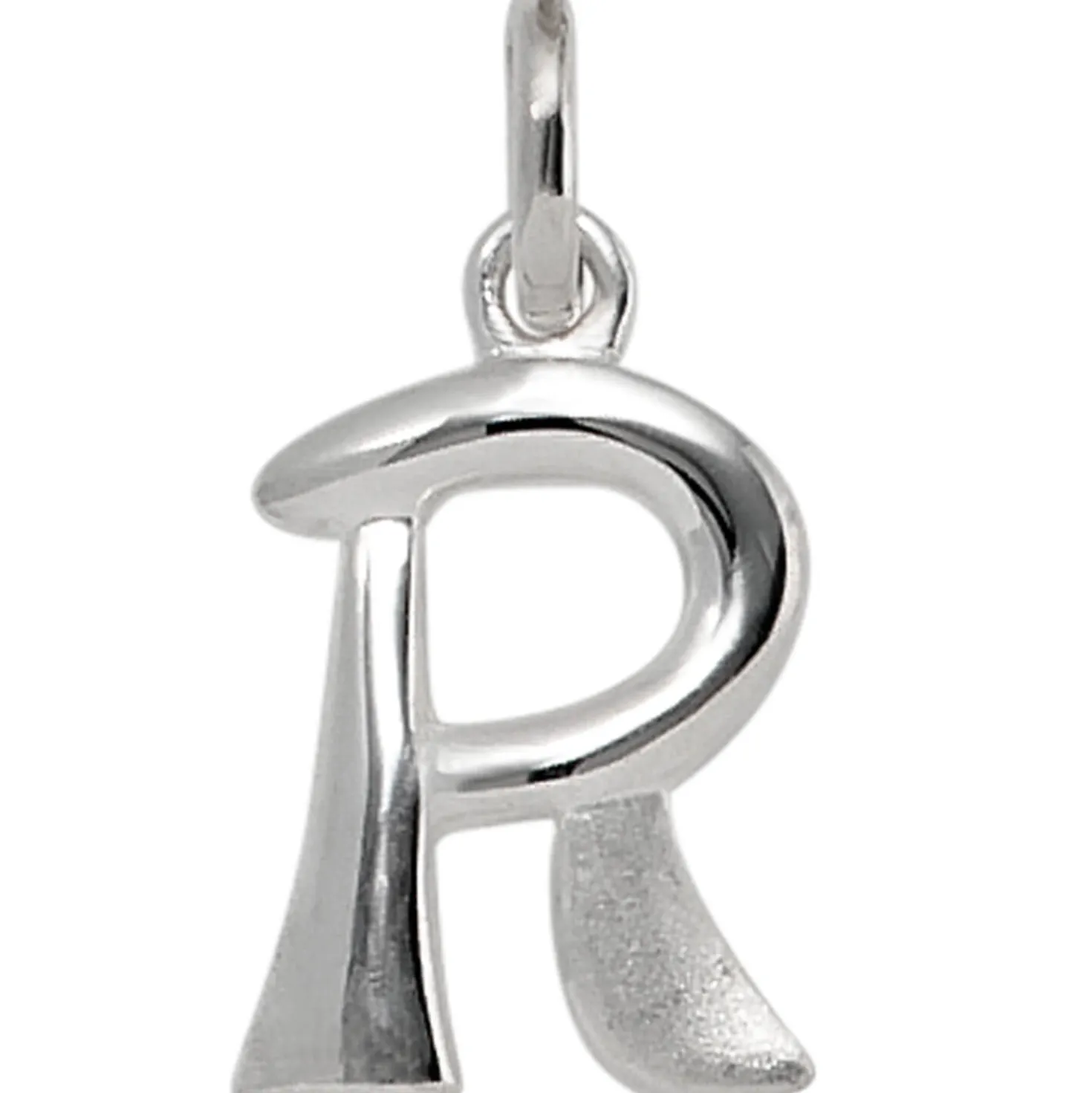 Anhänger Buchstabe R aus echtem 925 Silber glänzend teilmattiert Unisex
