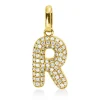 Anhänger Buchstabe R aus 750 Gelbgold 70 Brillanten 0,11ct W-SI 14,3x6mm