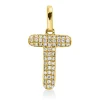 Anhänger Buchstabe T aus 750 Gelbgold 54 Brillanten 0,08ct W-SI 14,5x7,7mm