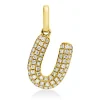 Anhänger Buchstabe U aus 750 Gelbgold 64 Brillanten 0,1ct W-SI 14,5x7,8mm