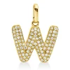 Anhänger Buchstabe W aus 750 Gelbgold 92 Brillanten 0,14ct W-SI 13,5x11,1mm