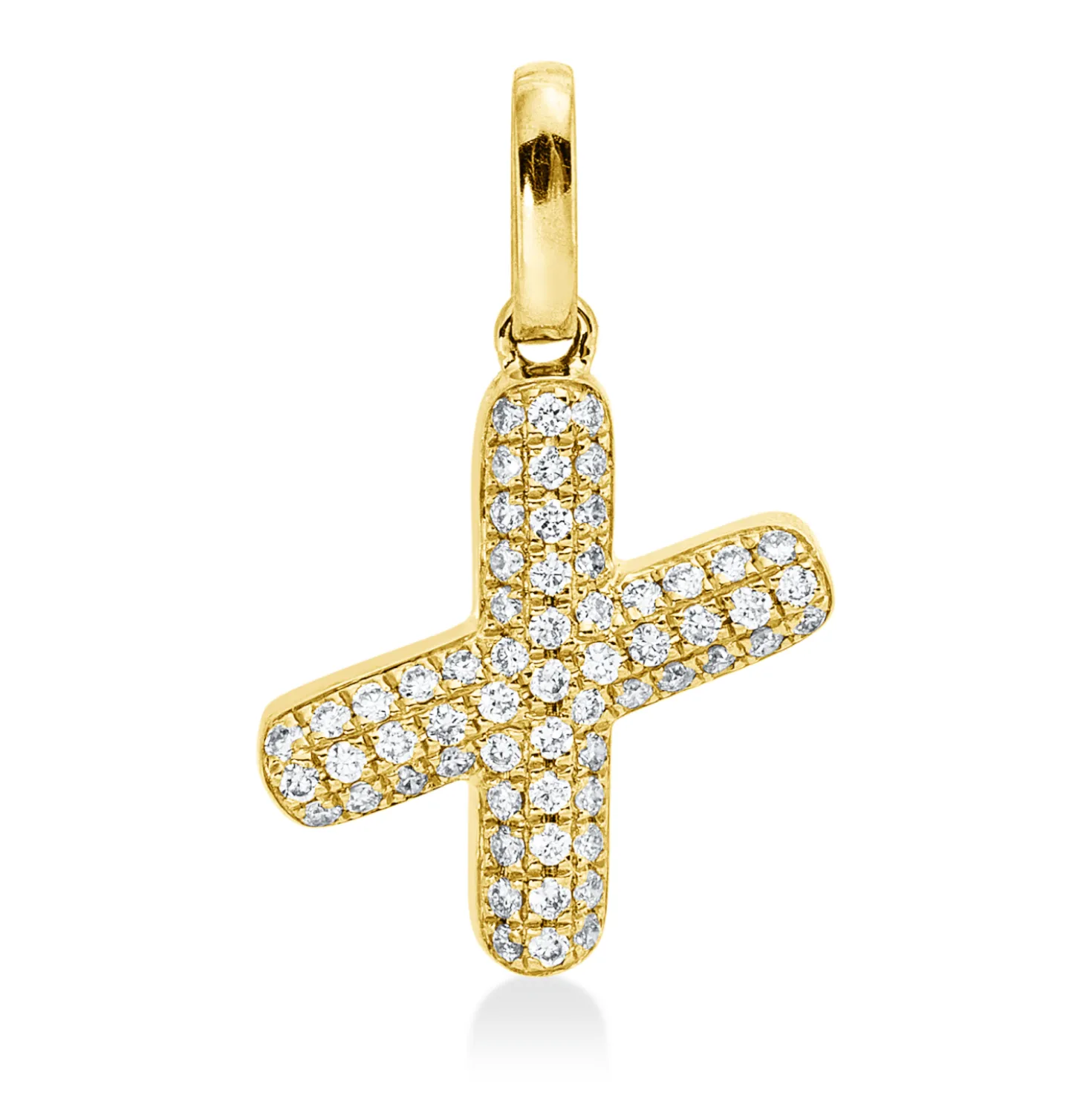 Anhänger Buchstabe X aus 750 Gelbgold 61 Brillanten 0,1ct W-SI 14,8x9mm