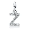 Anhänger Buchstabe Z aus 750 Weißgold 12 Brillanten 0,05ct W-SI 10,5x4,5mm