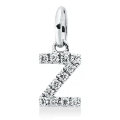 Anhänger Buchstabe Z aus 750 Weißgold 12 Brillanten 0,05ct W-SI 10,5x4,5mm