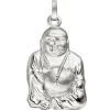 Anhänger Buddha aus echtem 925 Silber rhodiniert teilmattiert Silberanhänger